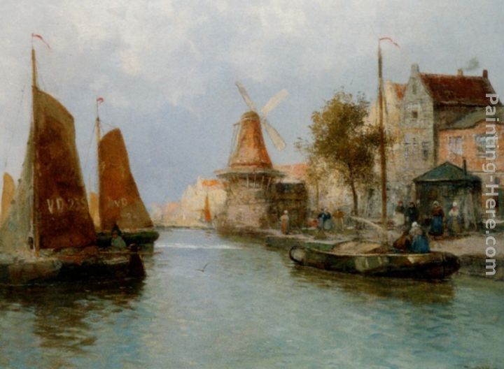 Carl Wagner Boats by the Riverbank